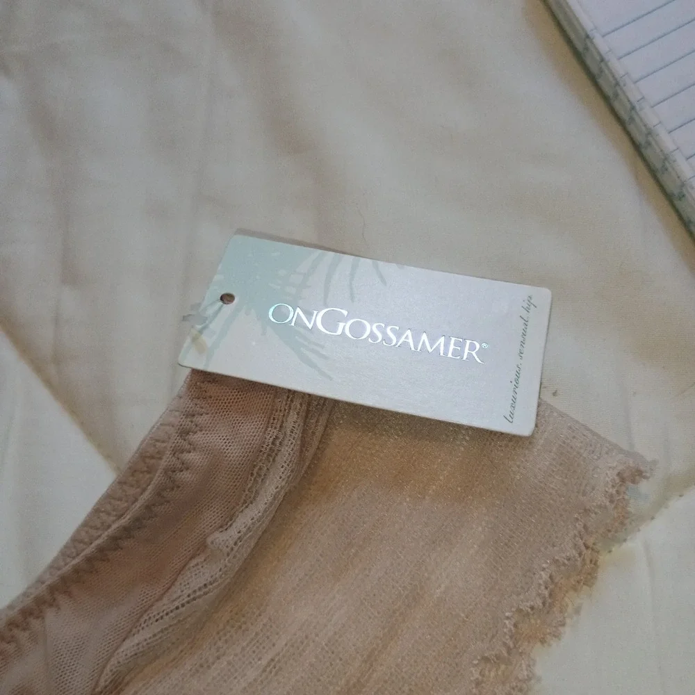 Ongossamer Lavish Lace‎ Champagne Thong Panties Lingerie Underwear Size S